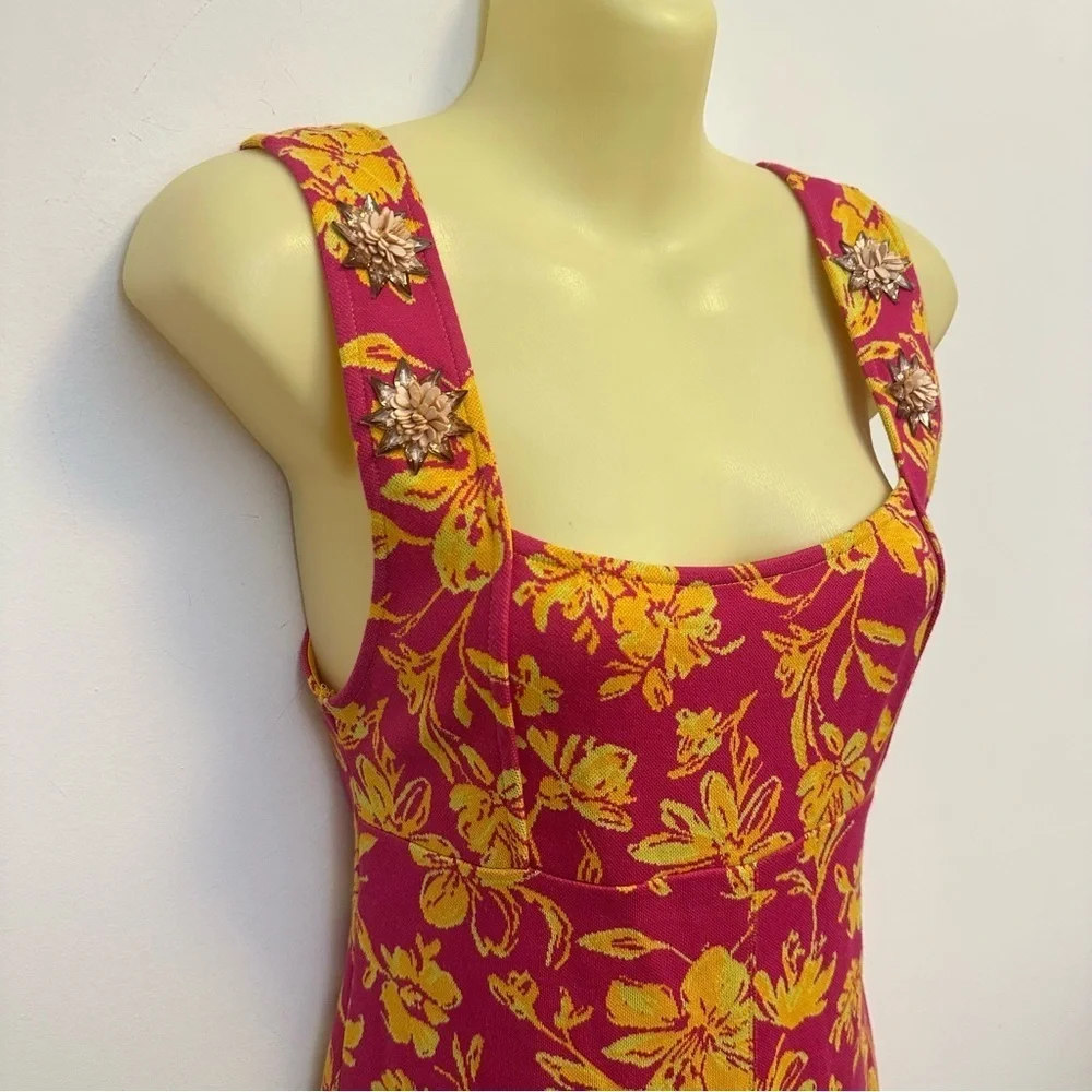 Zara Pink and Orange Floral Mini Dress - Picture 6 of 7